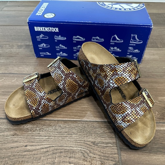 Birkenstock snake print brown Women’s Sandals Size 37/6 - Picture 5 of 6